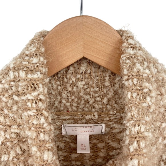 LC Lauren Conrad Sweater Womens XL Beige Pink Knit Turtleneck Slit Pullover - Picture 9 of 16